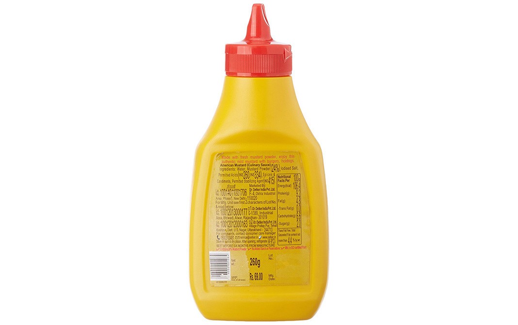Dr. Oetker Fun foods American Mustard    Plastic Bottle  260 grams